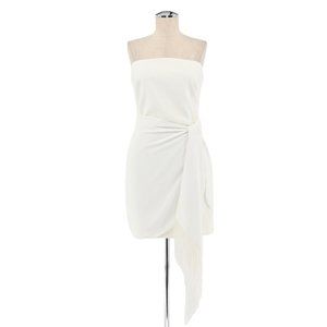 New LIKELY White Lexi Mini Dress Strapless Fringe Sash Waist Tie Womens Size 6